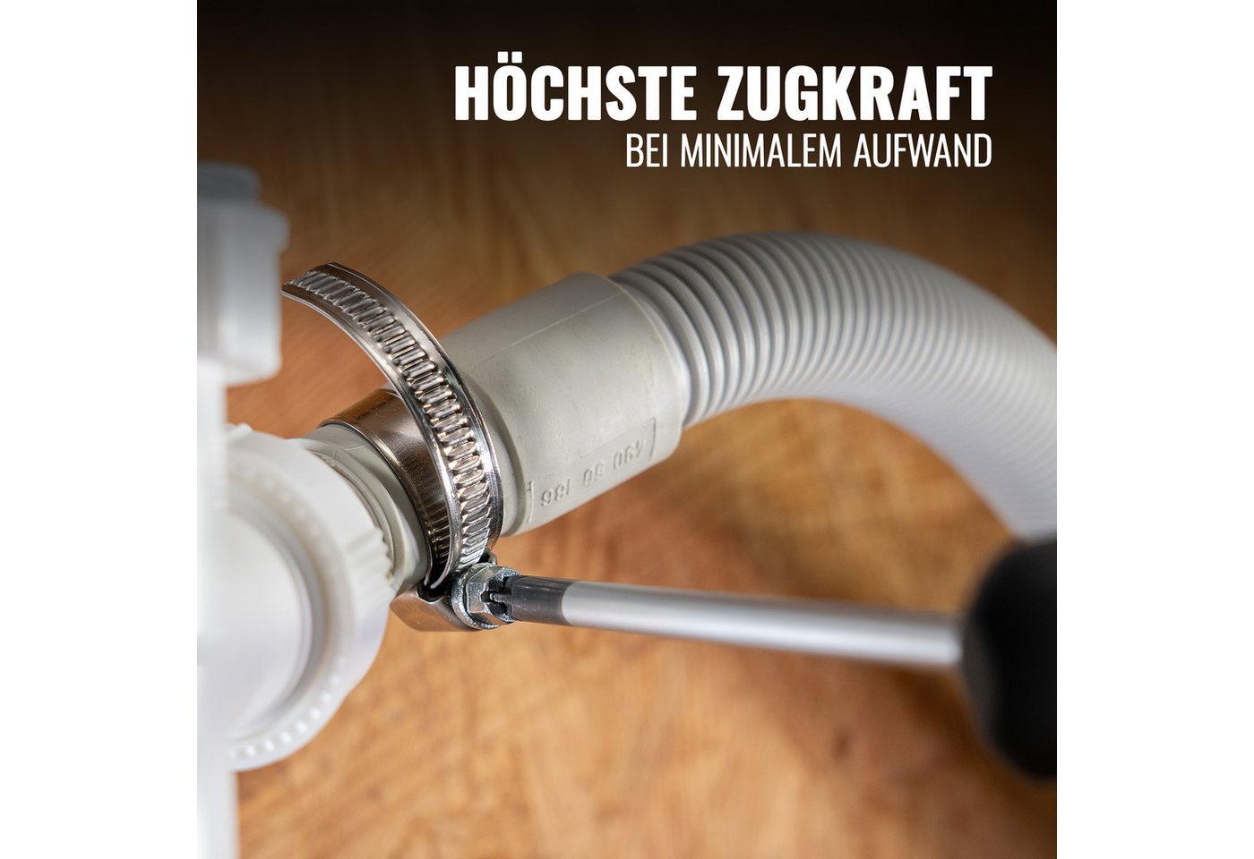 Poppstar Schlauchschelle Edelstahl Schlauchschellen verstellbar (Bandbreite 9 mm), (Spannbereich 8-12 mm, 12-St), Rohrschellen-Set mit hoher Zugkraft Bild 5