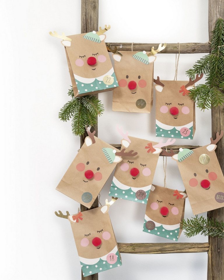 Folia ewige Kalender Adventskalender-Set Red Nose Reindeer 216-teilig Bild 2