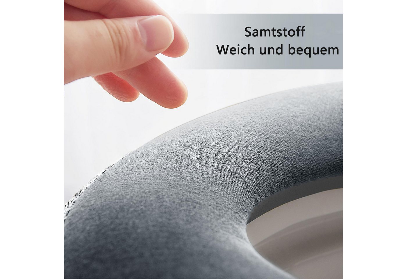 Coonoor WC-Deckelbezug weiche WC-Sitzbezüge mit Griff, Toilettendeckelbezug, Kissen, weich, dicker, waschbar, passend für alle ovalen WC-Sitze