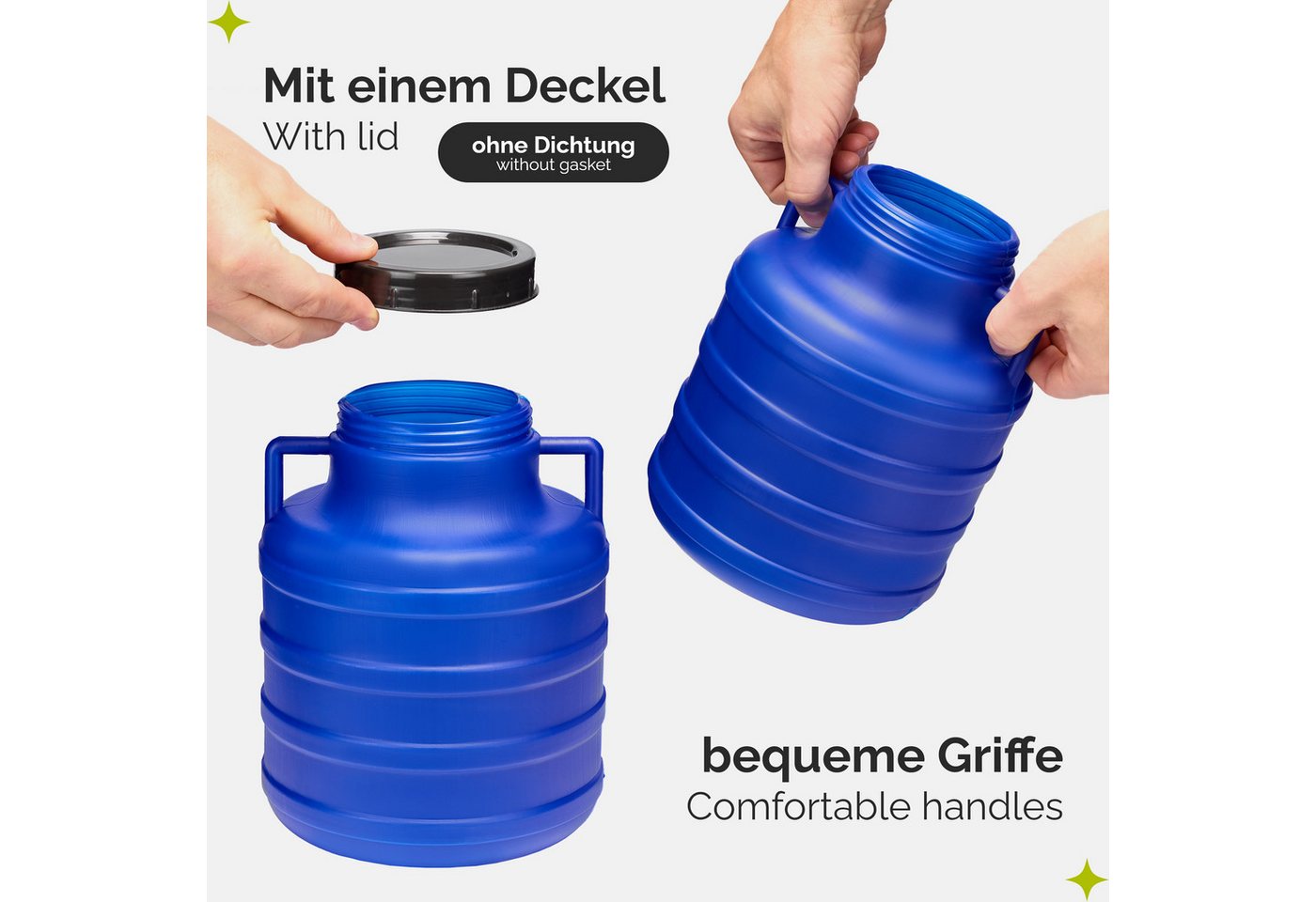 Garronda Regentonne Set 5 Liter Futtertonne BPA-frei Universalfass Fass GD-0125, 5 l, (2-tlg), BPA-Frei
