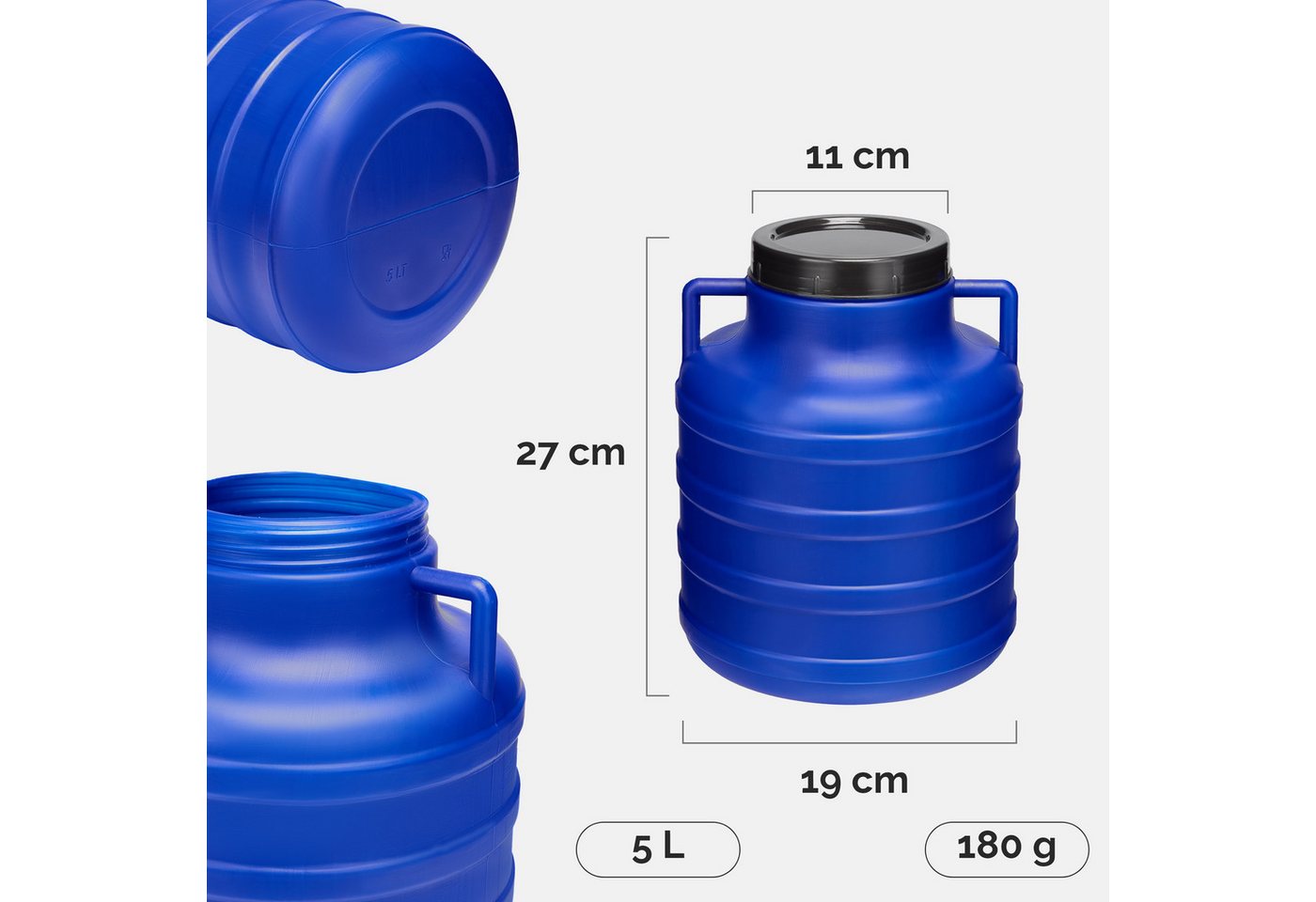 Garronda Regentonne Set 5 Liter Futtertonne BPA-frei Universalfass Fass GD-0125, 5 l, (2-tlg), BPA-Frei Bild 2