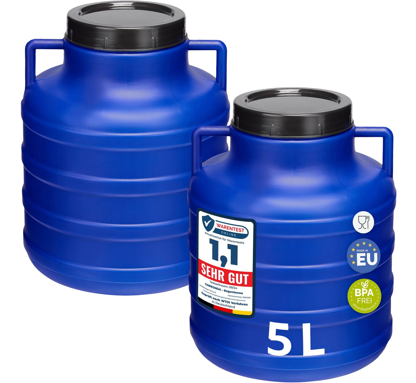 Garronda Regentonne Set 5 Liter Futtertonne BPA-frei Universalfass Fass GD-0125, 5 l, (2-tlg), BPA-Frei Bild 5