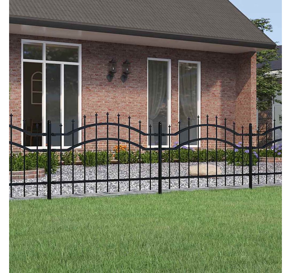 furnicato Zaun Gartenzaun Woerden 240x115 cm Schwarz Pulverbeschichteter Stahl, (1-St)