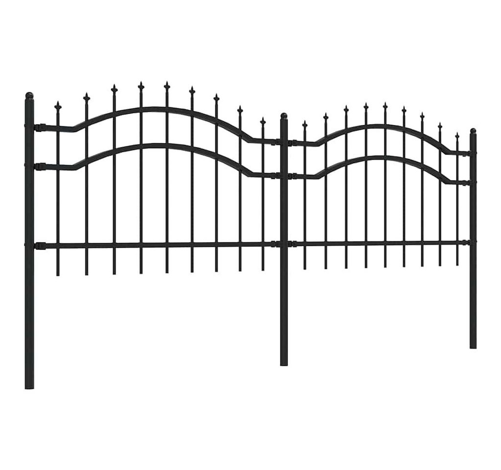 furnicato Zaun Gartenzaun Woerden 240x115 cm Schwarz Pulverbeschichteter Stahl, (1-St) Bild 5
