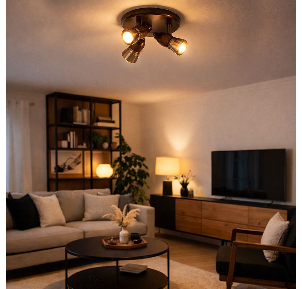 GLOBO LIGHTING Deckenleuchte, Leuchtmittel nicht inklusive, Deckenleuchte Holz Rustikal Deckenleuchte Wohnzimmer
