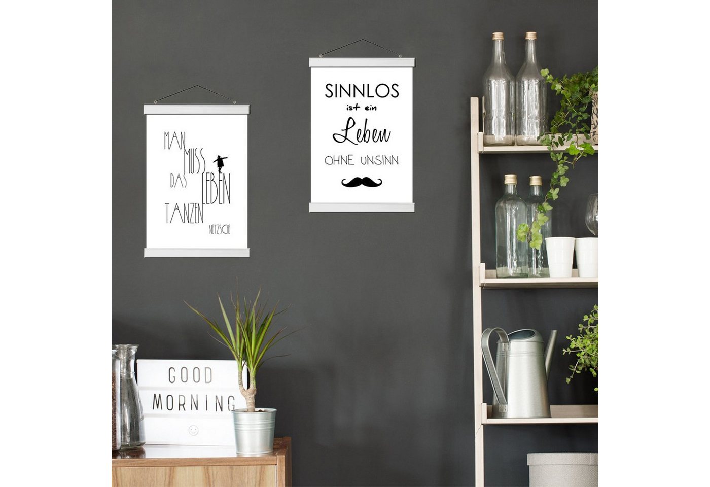 artissimo Bilderleiste Magnetische Posterleiste 50 cm Weiß für DIN A2 / 50×70