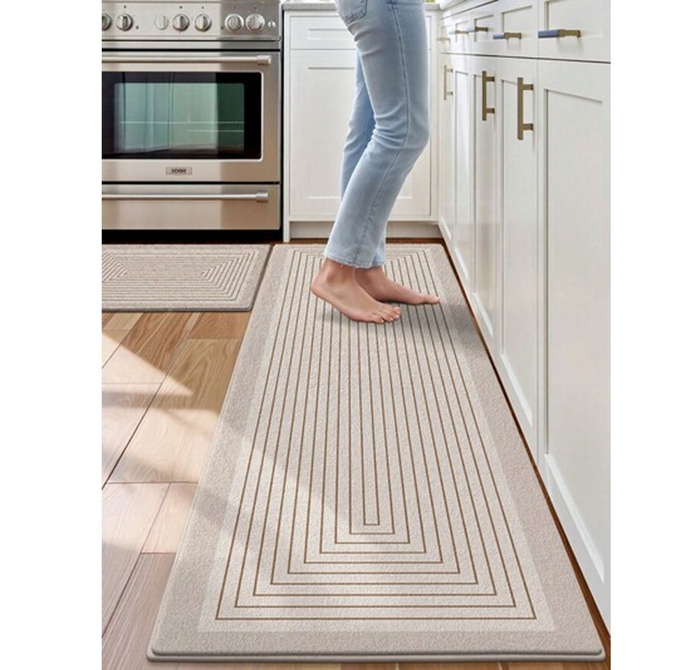 FANNOU Küchenläufer Teppich Läufer Küche, Rutschfest, Schmutzabweisend, Absorbierend, Küchenteppich für Küchen, Flur Bild 2
