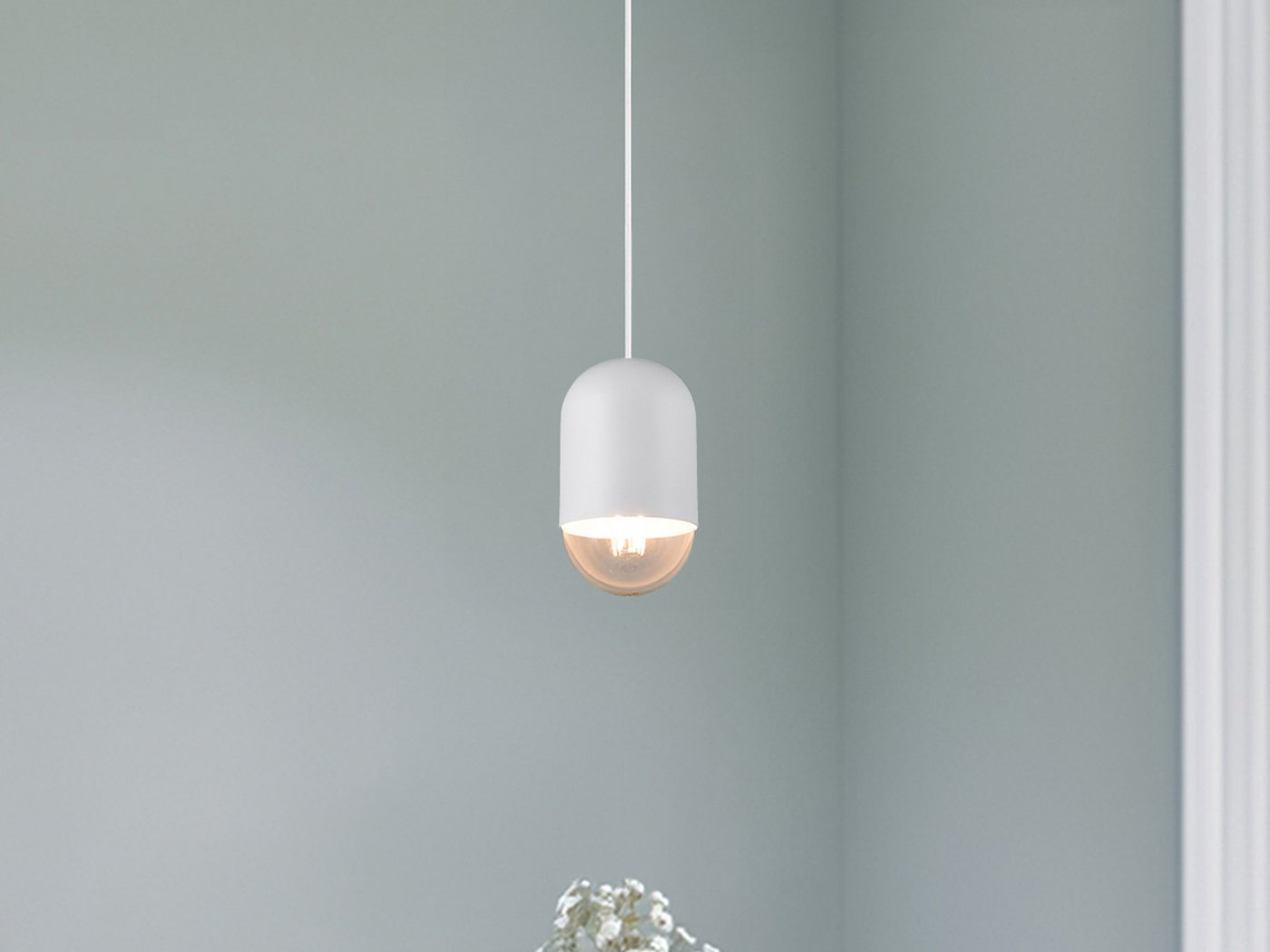 Reality Leuchten LED Pendelleuchte, Dimmfunktion, LED wechselbar, warmweiß, klein-e einflammig minimalistisch hängend Esstisch & Couchtisch Ø 10cm