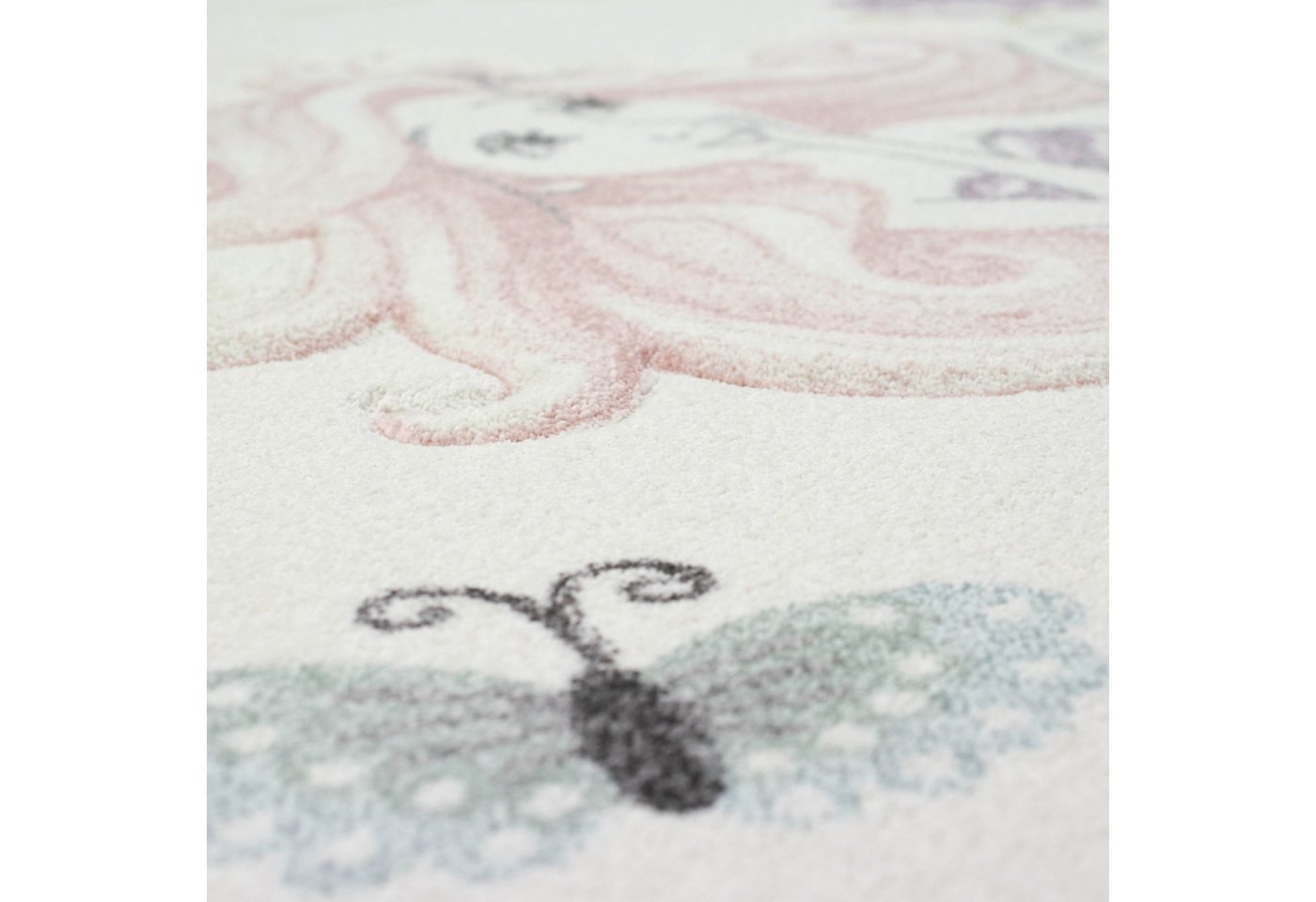 Carpetia Kinderteppich Verspieltes Motivdesign, rund, Höhe: 13 mm, pflegeleicht, strapazierfähig, handgearbeiteter Konturenschnitt Bild 4