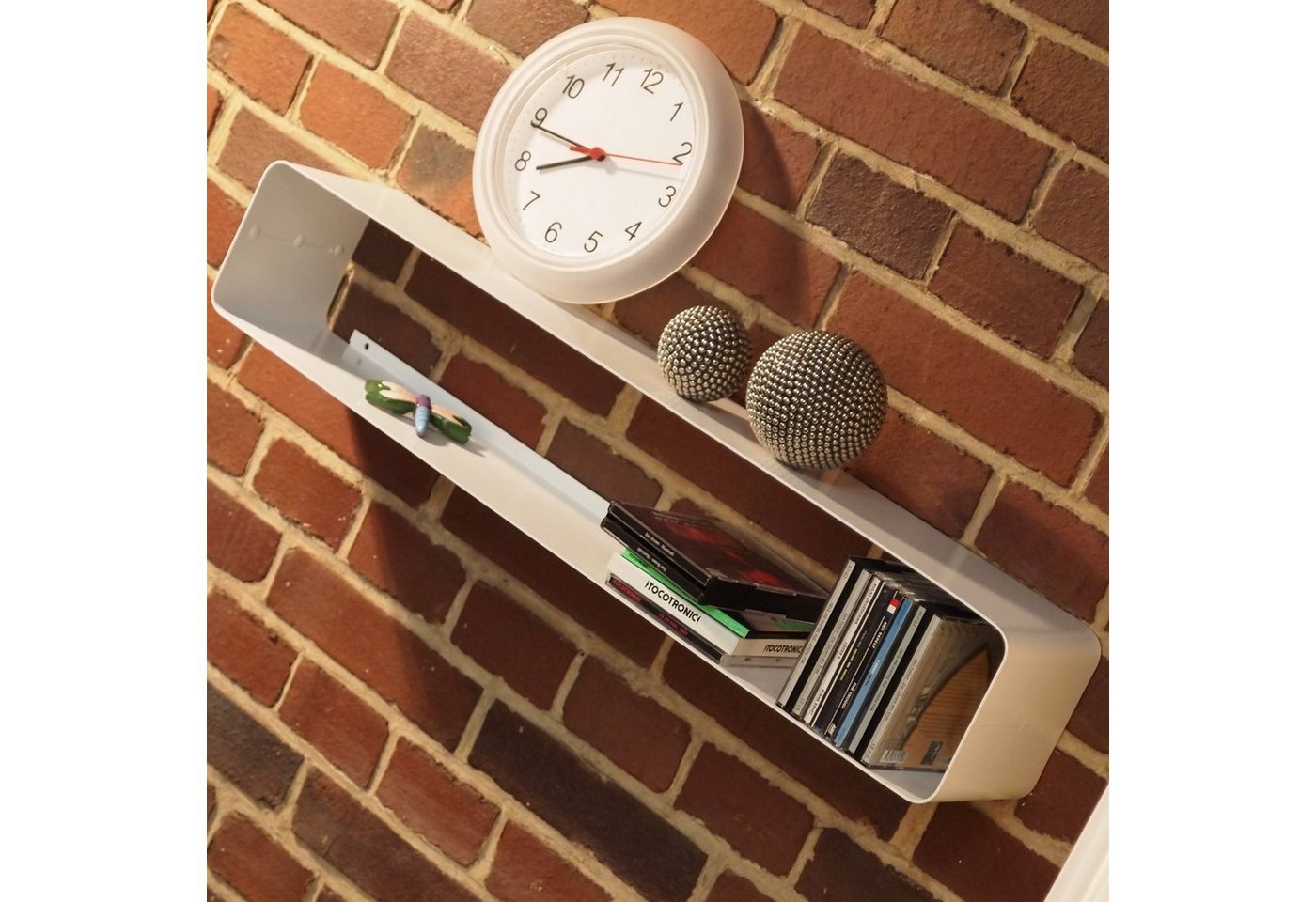 DESIGN DELIGHTS CD-Regal LOUNGE DESIGN CD REGAL "CUBE", 80cm, Metall, für ca 70 CDs, weiß Bild 3