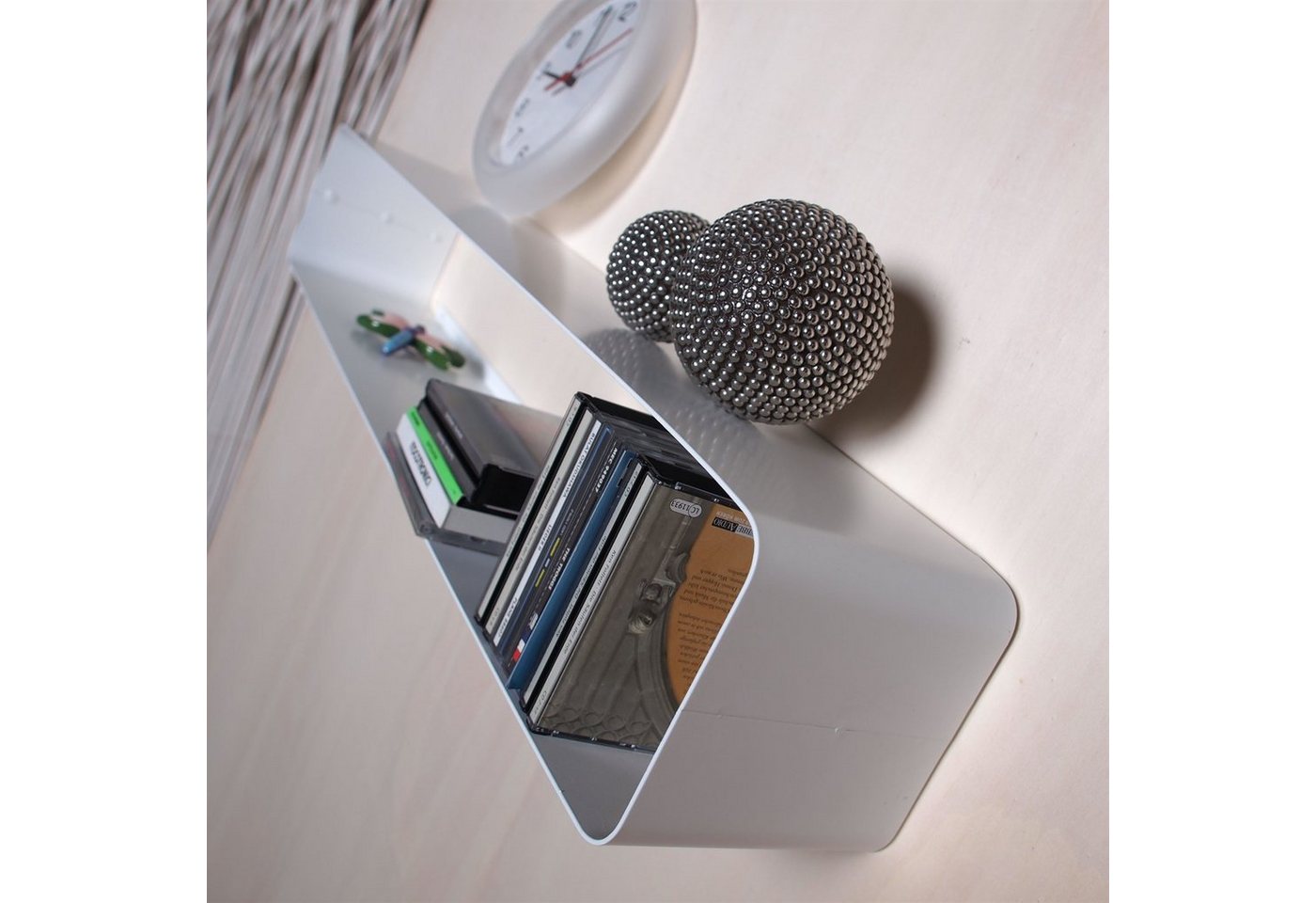 DESIGN DELIGHTS CD-Regal LOUNGE DESIGN CD REGAL "CUBE", 80cm, Metall, für ca 70 CDs, weiß Bild 4