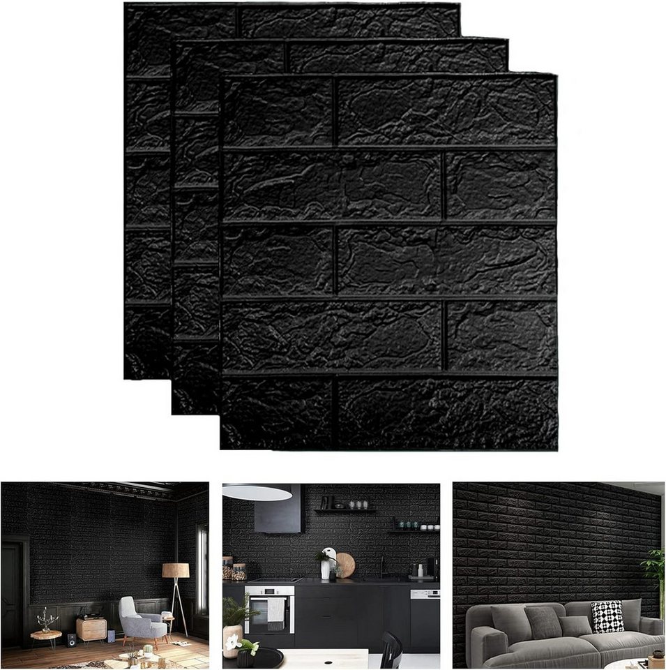 Coonoor 3D-Tapete 10 stück selbstklebende Wandpaneele 35x38 cm, (10 St), DIY Wandtapete, Geeignet für Küche, Bad, Schlafzimmer, Wohnzimmer Bild 4