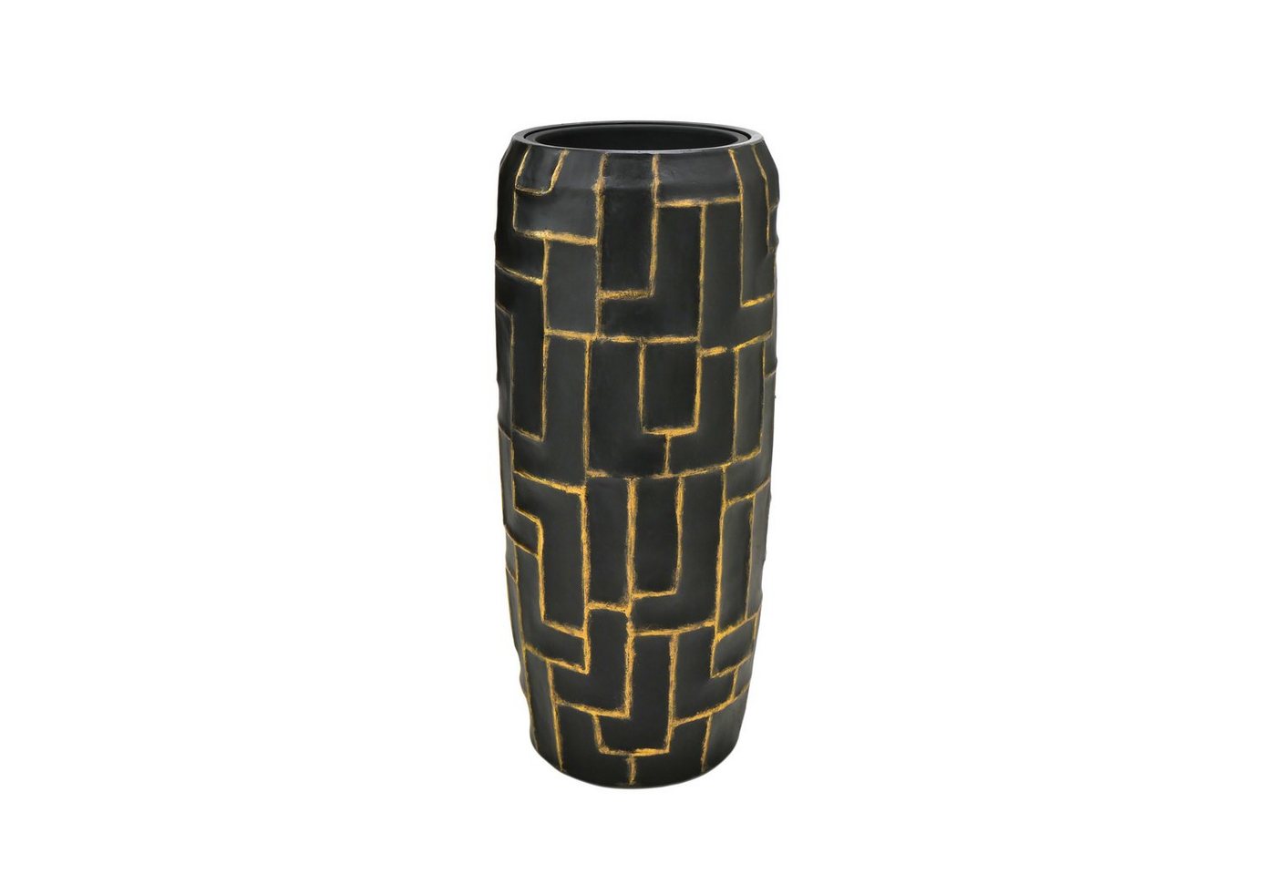 Flingora Bodenvase Mara, mit Einsatz - Fiberglas - Indoor - Samtschwarz/Gold - Höhe 75 cm Bild 4