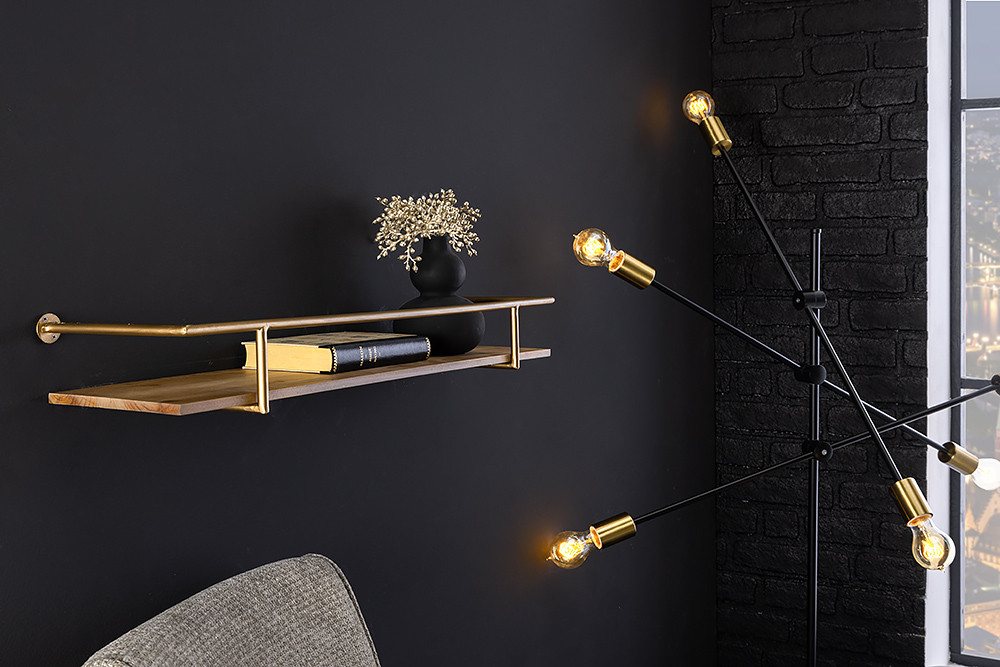 riess-ambiente Wandregal HERITAGE 75cm natur · Bilderleiste aus Massivholz und Metall, Einzelartikel 1-tlg., Wohnzimmer · Dekoration · Schlafzimmer · Accessoire · Retro Design Bild 5