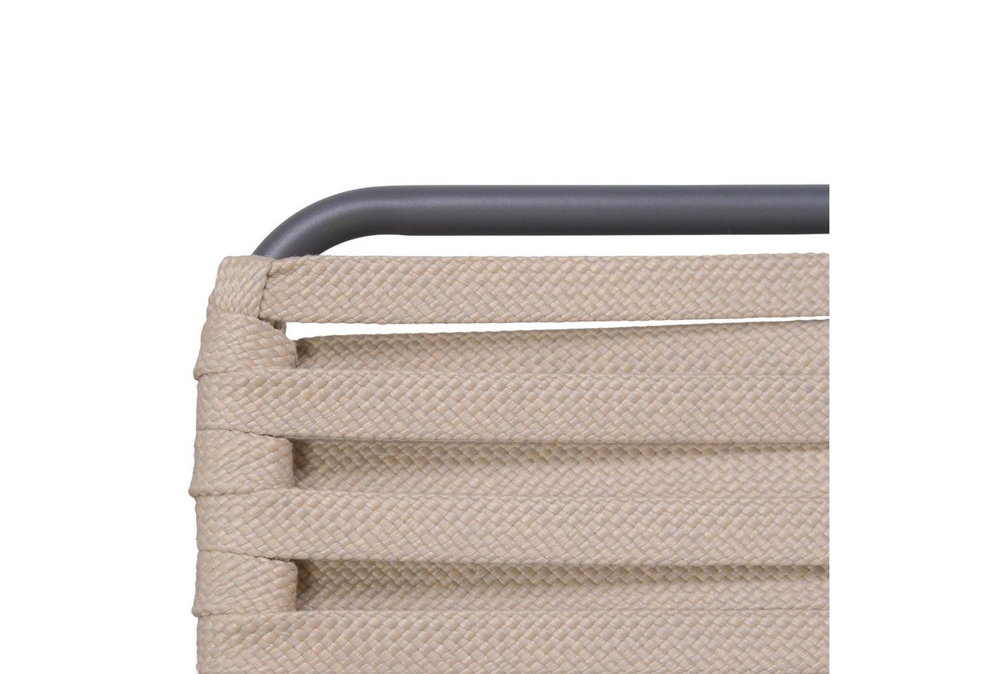 Liadomo Gartenlounge-Sessel Atina Schaukelstuhl, Schaukelsessel für Balkon, Garten, Terrasse (Outdoor-Sessel), Teakholz-Armlehnen & -Kufen, Rope mit Edelstahl-Gestell