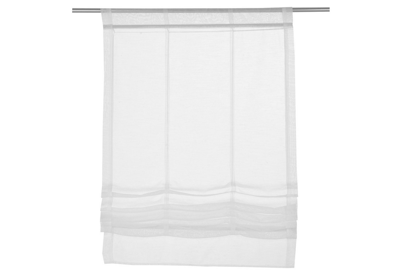 Home4You Raffrollo, 80 x 170 cm, Weiß, Polyester, Transparent, mit Stangendurchzug