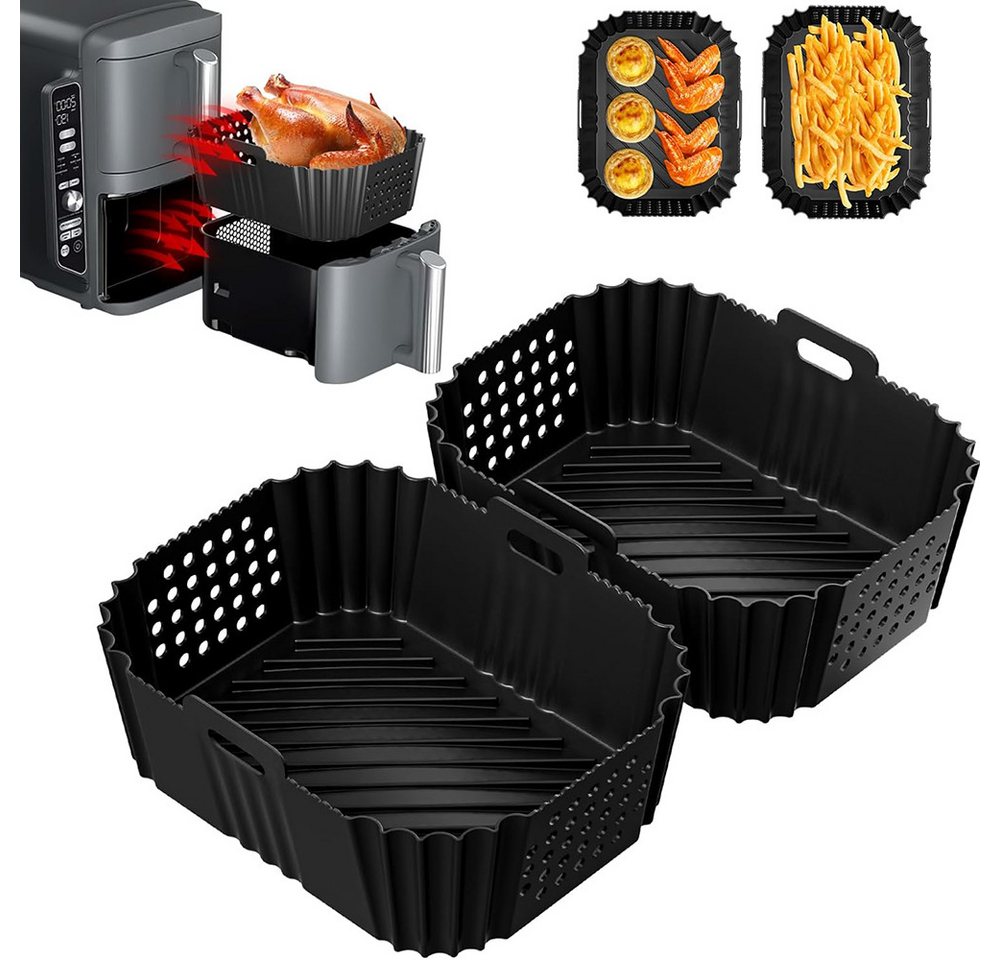 Coonoor Silikonform 2 Stück Airfryer Zubehör Heißluftfritteuse Silikonform, für Ninja Double Stack XL SL400EU Bild 5