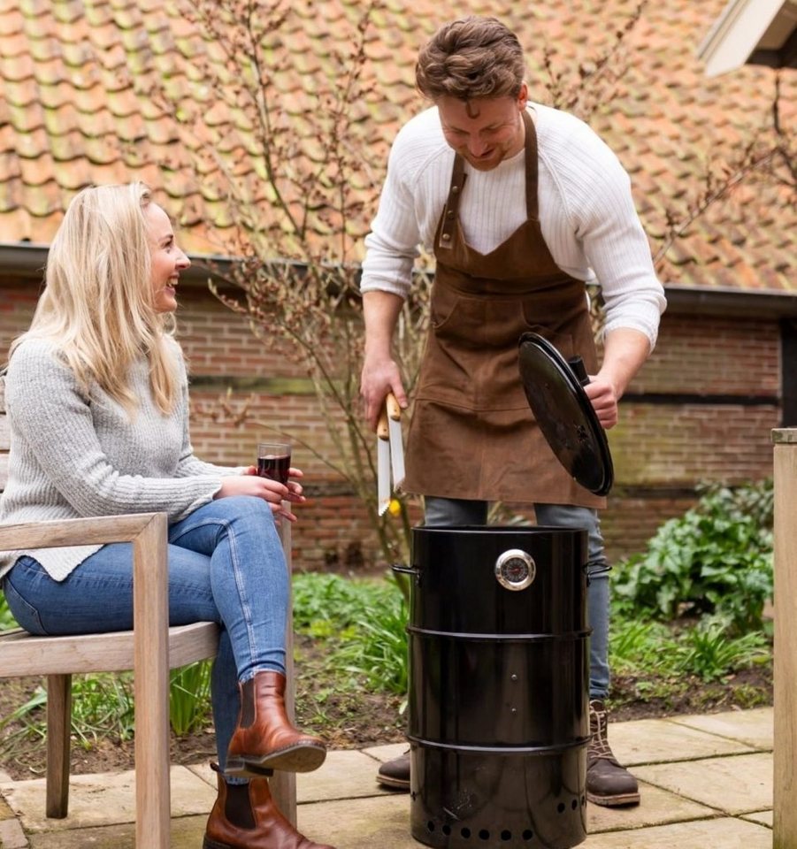 esschert design Grillschürze Büffel Leder BBQ Grill Schürze Koch Männer Taschen Meister Geschenk Bild 4