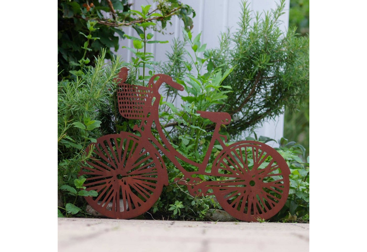 UNUS GARDEN Gartenstecker Stecker Rost Fahrrad (1-St., 41x60 cm) Dekostecker Dekofigur Rostfahrrad Metalldeko Topfstecker Bild 2