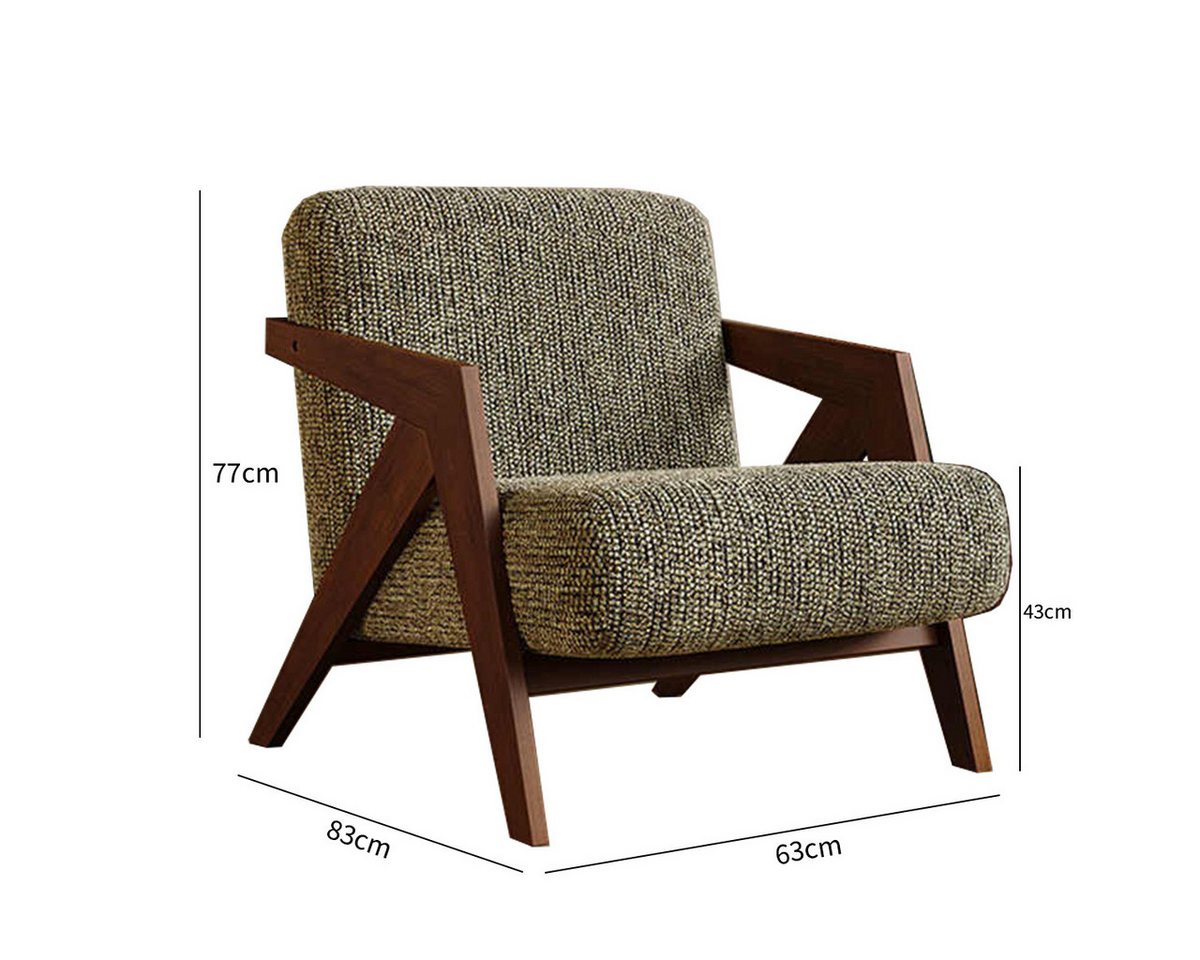 Divit Deko-Wandregal Loungesessel LS27 # Wohnzimmer Sessel Holz braun moderner Stil Bild 4