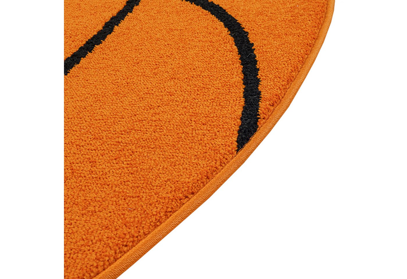 TeppichHome24 Kinderteppich Runder Basketball Teppich für Kinderzimmer in Orange Schwarz, Rund Bild 2