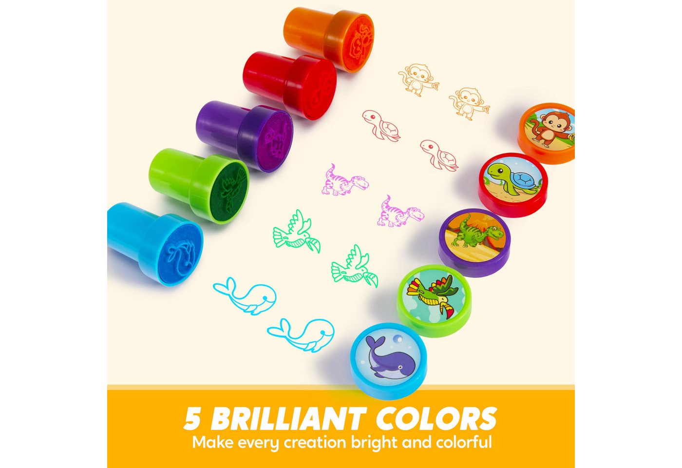 SYNCFUN Stempel SYNCFUN 30 Stempel, 5 Farben, Partytütenfüller & kleine Geschenke Bild 5
