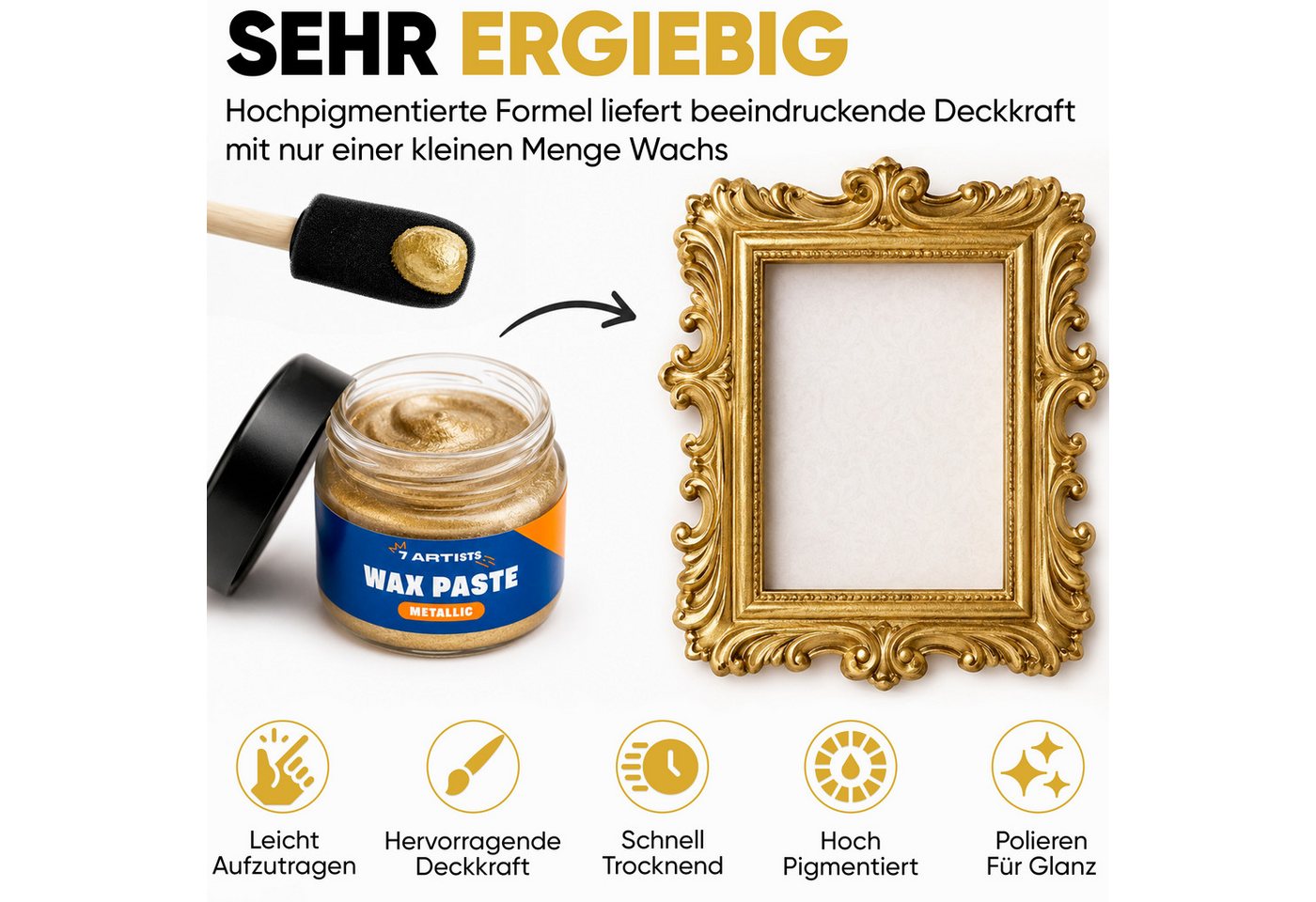 7 Artists Acrylfarbe 7 Artists Metallic Wachspaste 20 ml Gilding Wax - Wax Paste Metallic, Wax Paste