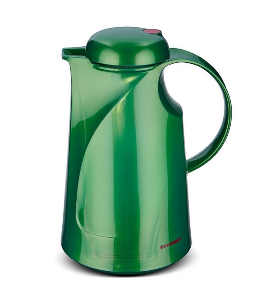 ROTPUNKT Isolierkanne 1,0 ltr. hochwertig I Glaseinsatz I BPA Frei I 24 Std warm 36 std kalt, 1 l, (Kaffeekanne I Teekanne), Glaskolben aus doppelwandigem Rosalin-Glas