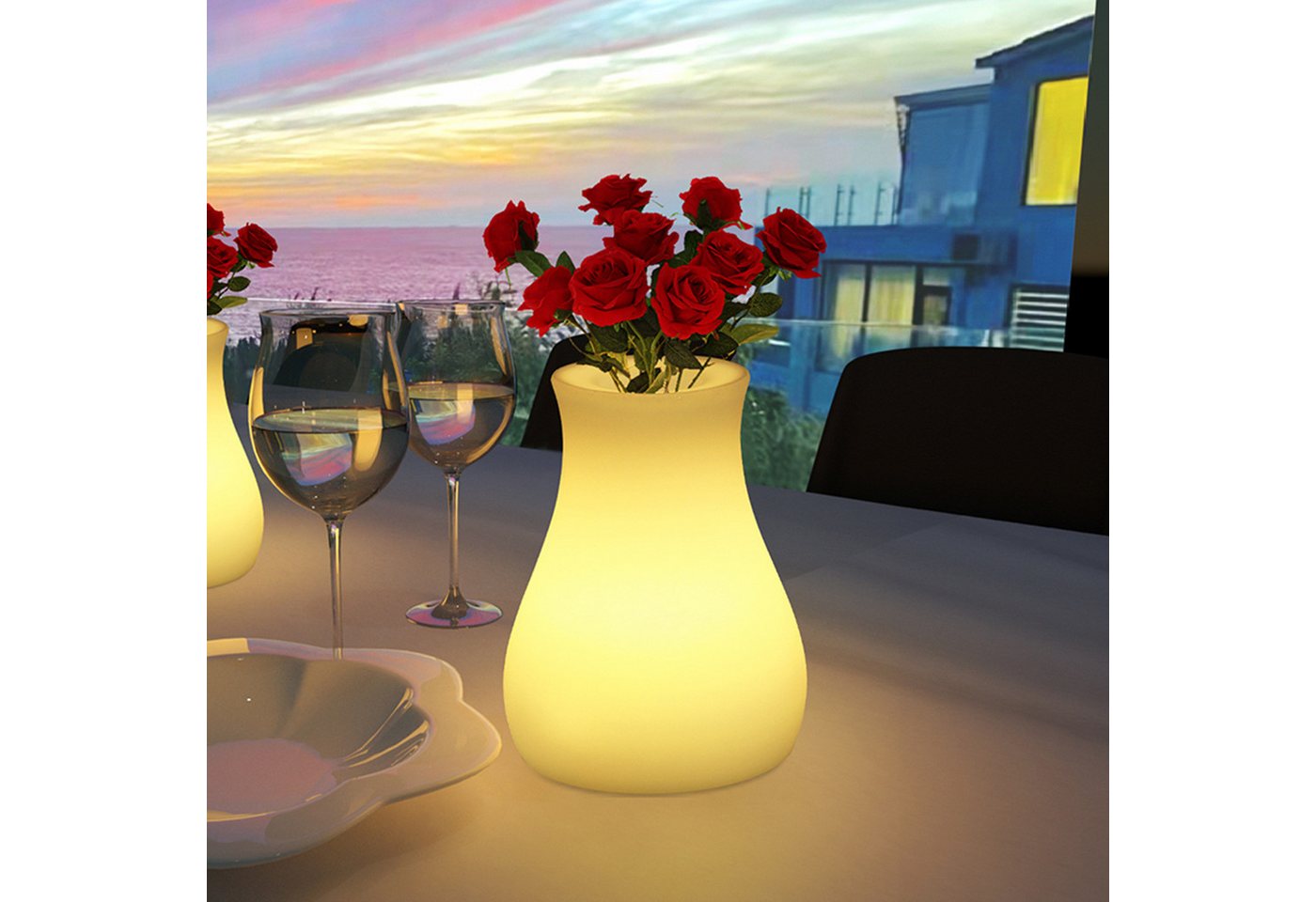 POPOLIC Nachttischlampe LED-Nachttischlampe für Babyzimmer, Kinderzimmer und Außenbereich, dimmbare, augenschonende Schreibtischlampe mit 7 Farbwechseln Bild 4