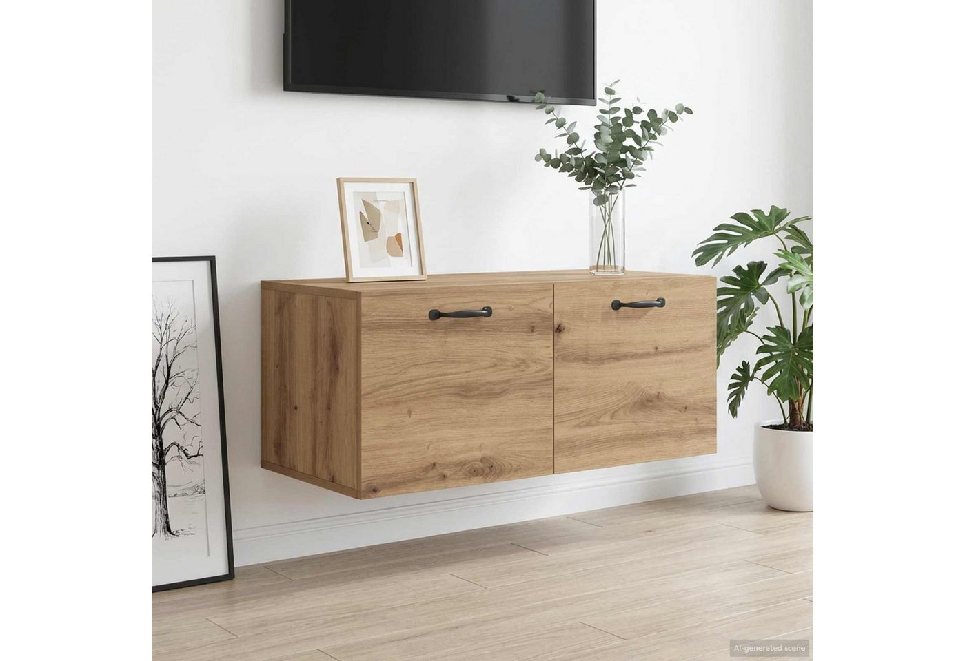 vidaXL Regal Wandschrank Wandhalterung Artisan-Eiche 80 x 36,5 x 35 cm, 1-tlg. Bild 4