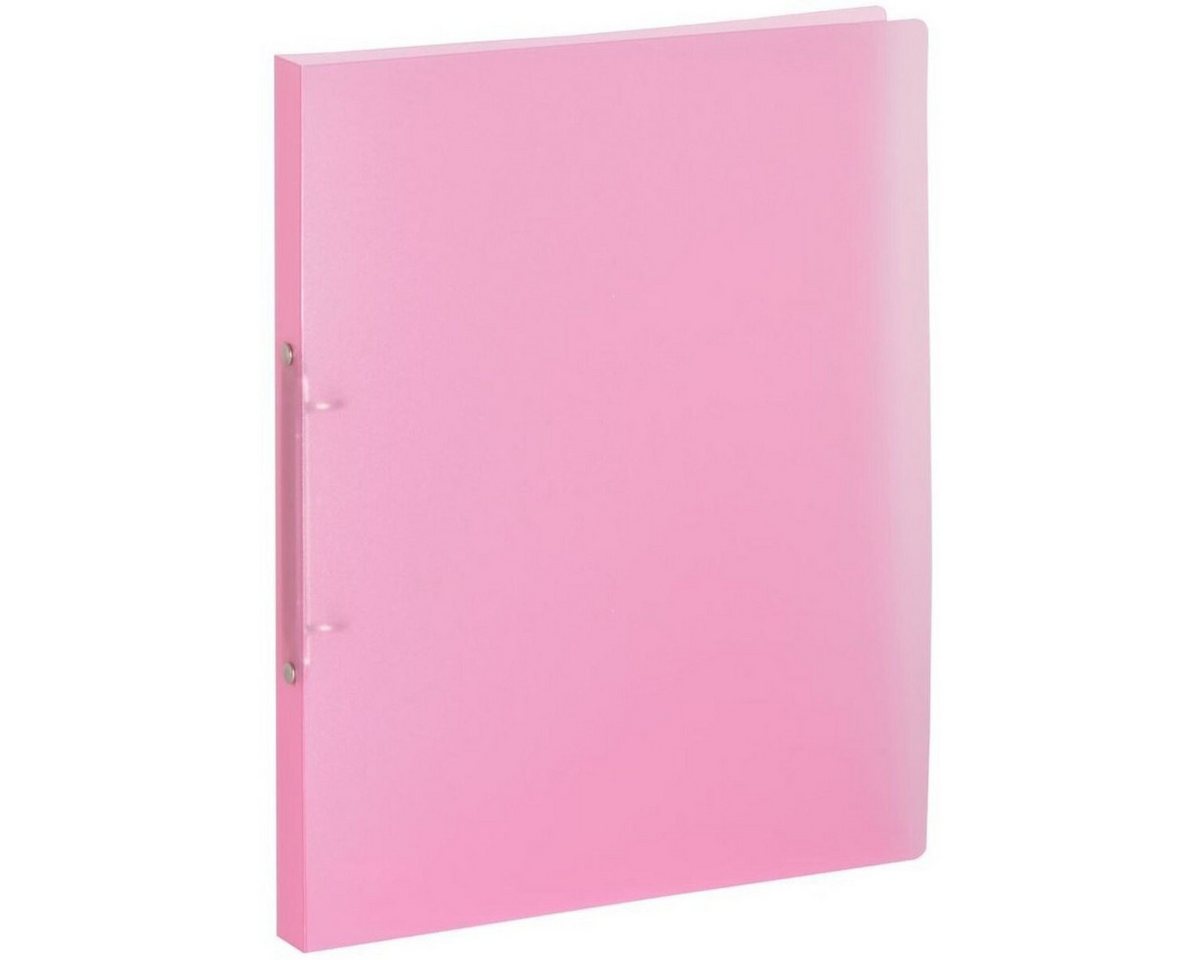 FOLDERSYS Präsentationsordner Ringbuch A4 2-Ringe 16mm PP rosa transluzent