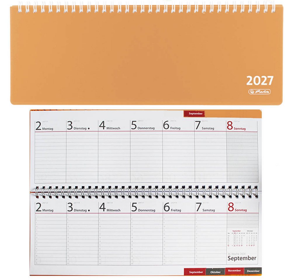 Herlitz Schreibtischkalender 2027 transluzent orange