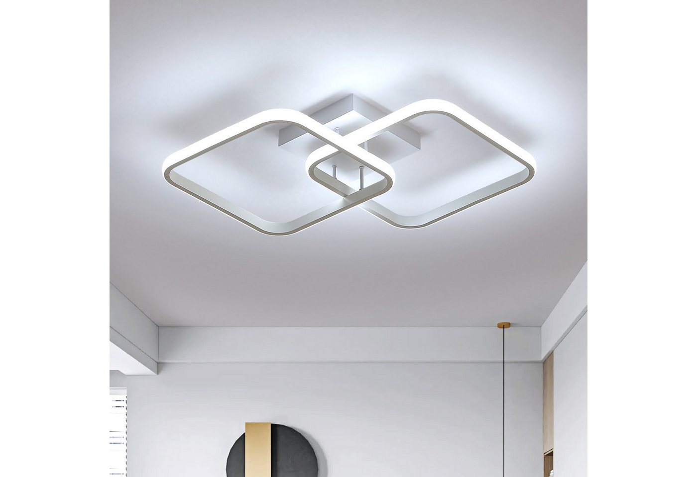 Riserva Deckenleuchte LED Deckenleuchte dimmbar 50W Fernbedienung Wohnzimmer Weiß, LED wechselbar Bild 3