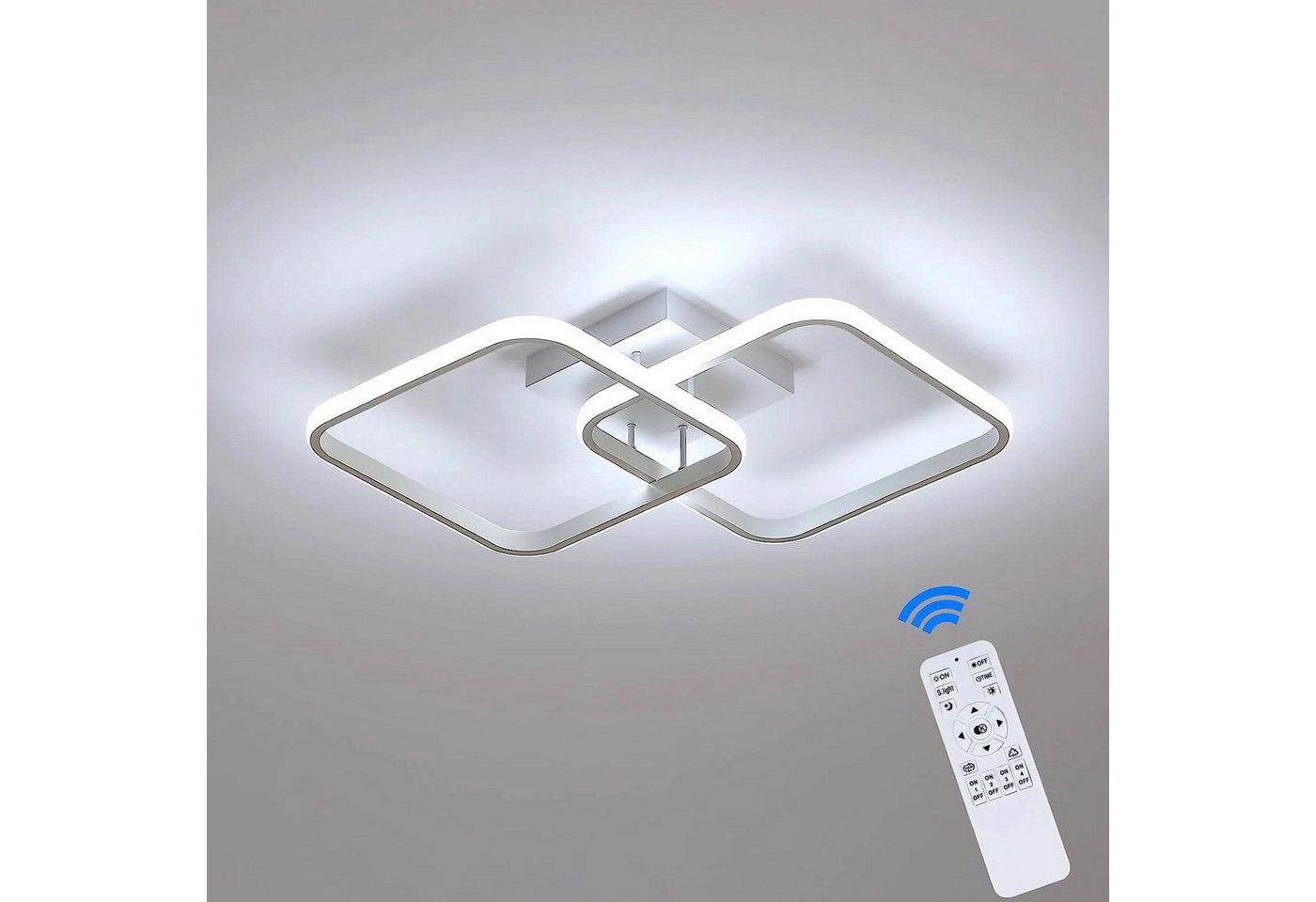 Riserva Deckenleuchte LED Deckenleuchte dimmbar 50W Fernbedienung Wohnzimmer Weiß, LED wechselbar Bild 5