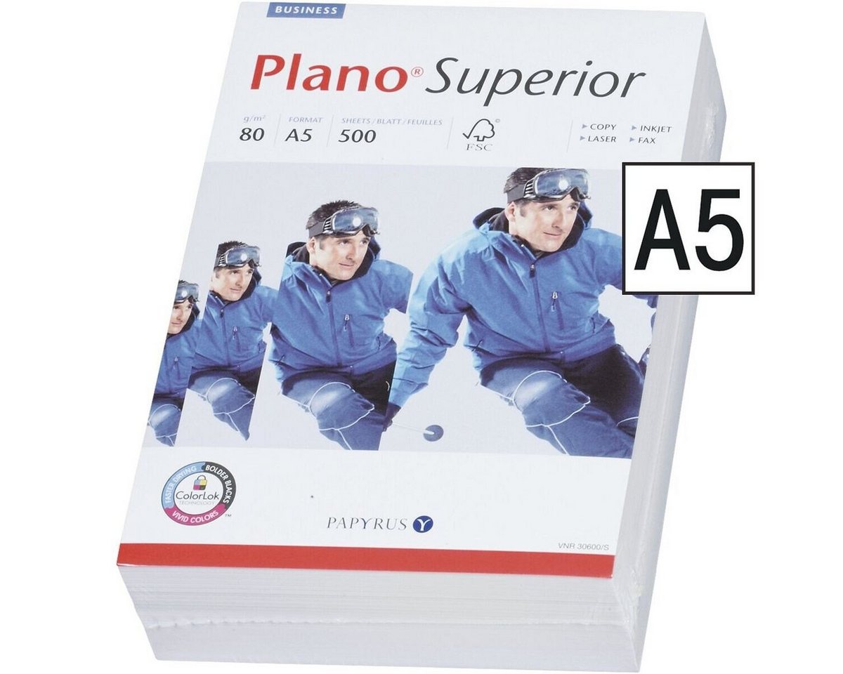PLANO Druckerpapier Superior, Format DIN A5, 80 g/m², 165 CIE, 500 Blatt Bild 2