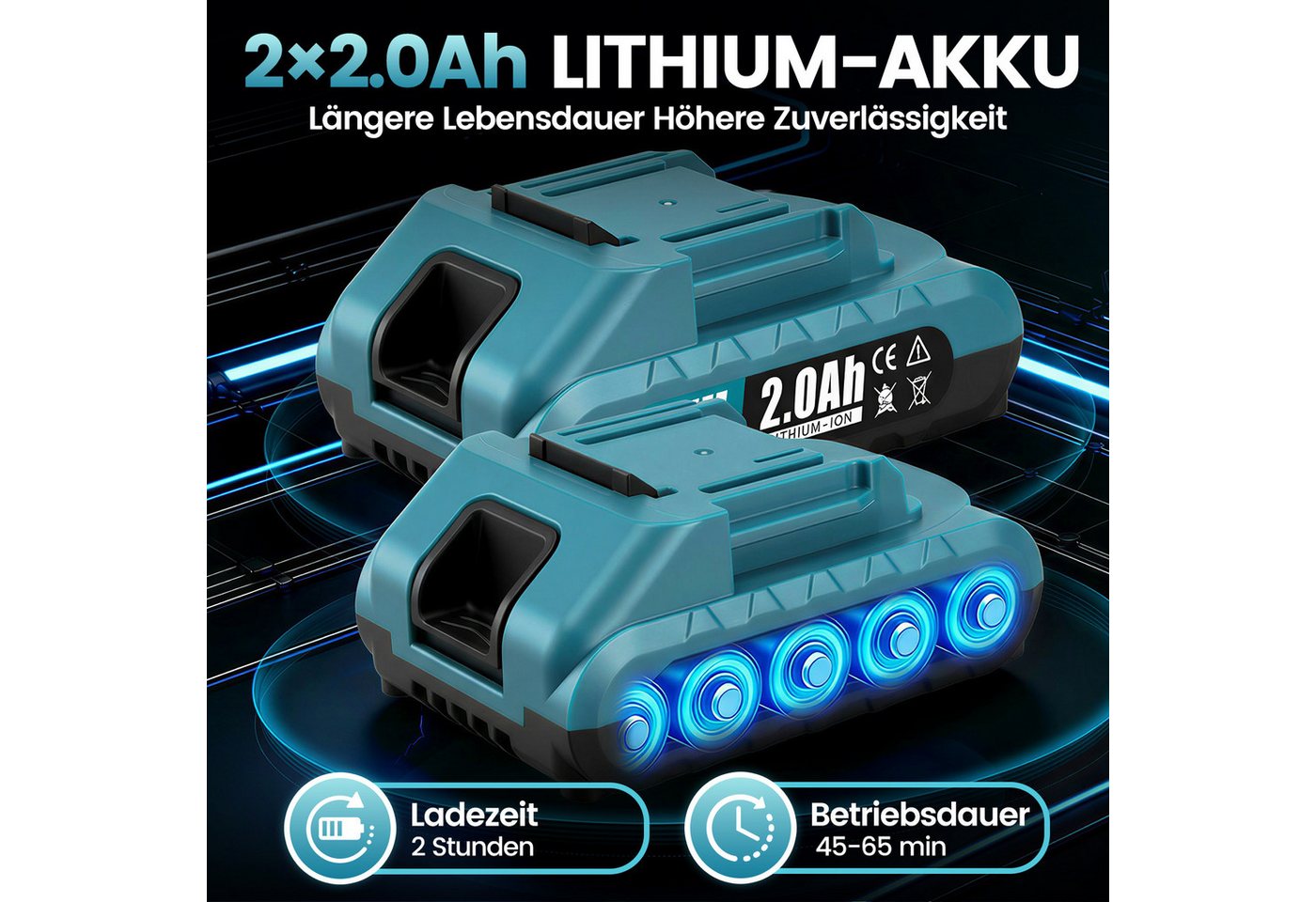 Bundviel Akku-Astschere 21V Max 40mm Schnittdurchmesser Elektrische Gartenschere, mit 2 x Akkus & Ersatzteil SK5 Klinge Für Äste & Sträucher Bild 3