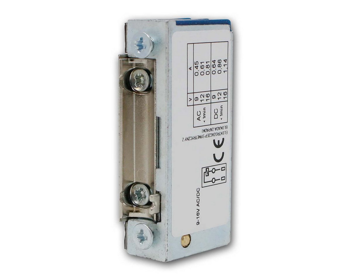 world-trading-net Türöffner MINI Elektro-Türöffner symmetr., mit Sperre, 9-16V, 9-16V V Bild 2