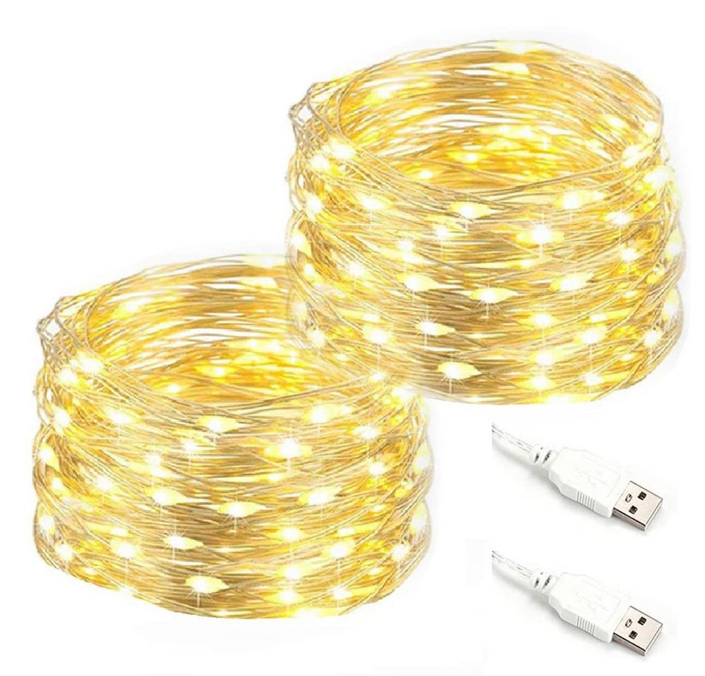 Salcar LED-Lichterkette 10m LED Lichterkette Outdoor Indoor USB Kupferdraht Weihnachtsdeko Bild 2