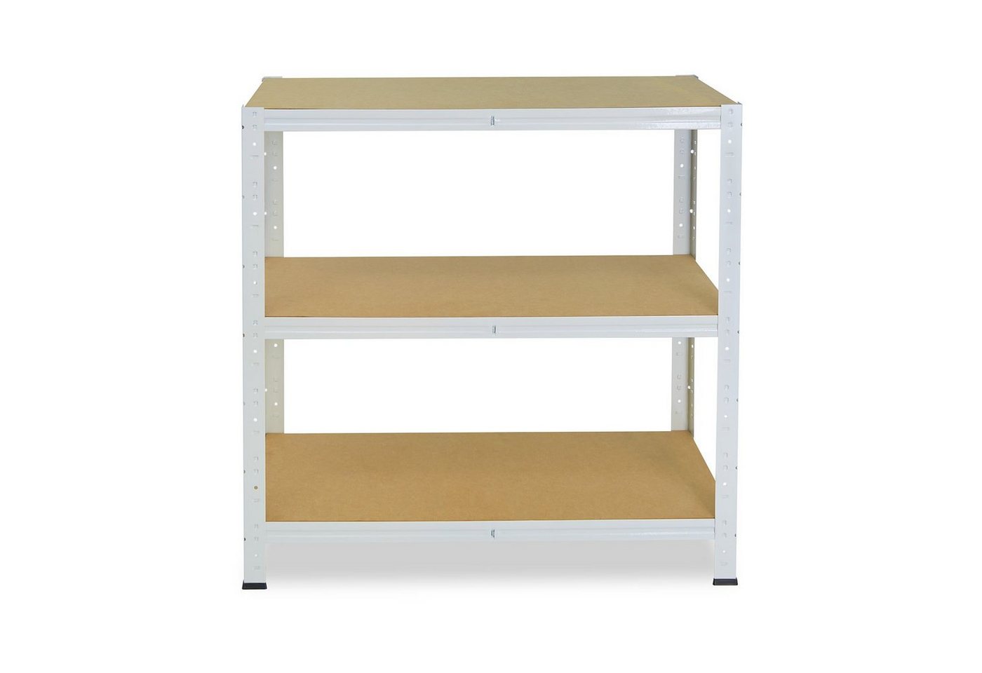 shelfplaza Schwerlastregal HOME, 90x60x50cm weiß, 3 Böden, Kellerregal, Garagenregal, Steckregal