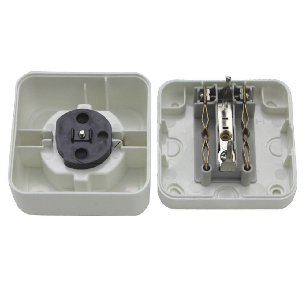 HABA B.V. Aufputz-Steckdose Aufputz Schuko Steckdose 220V - 230V weiß einzeln
