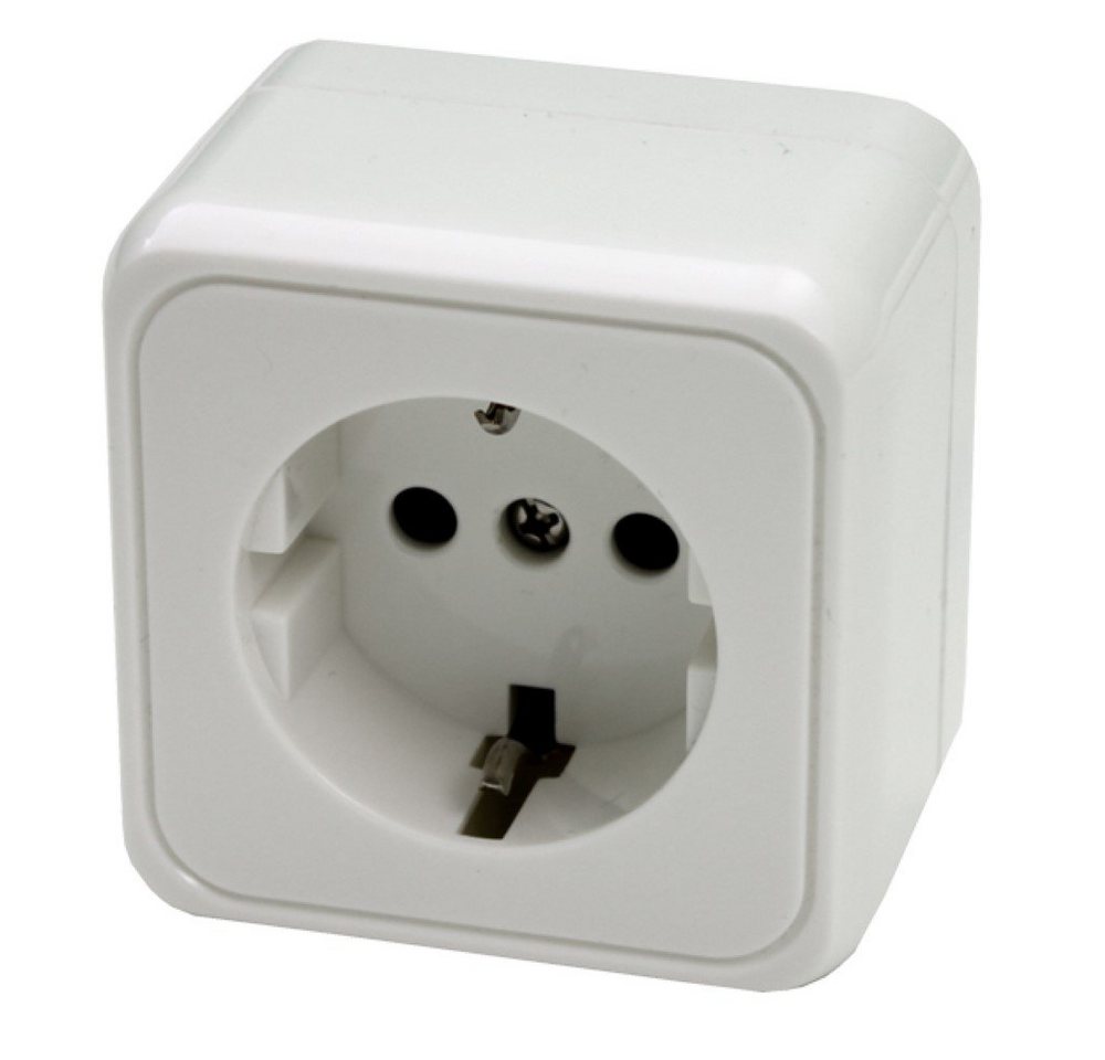 HABA B.V. Aufputz-Steckdose Aufputz Schuko Steckdose 220V - 230V weiß einzeln Bild 3