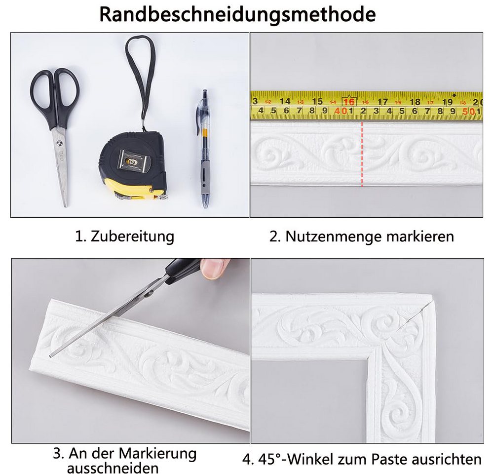 Coonoor Sockelleiste Selbstklebend Kantenschutz Leisten, Flexible Weichsockelleiste, 1-St., für Türen, Fenster, Wände, Küche, Fliesen Bild 5