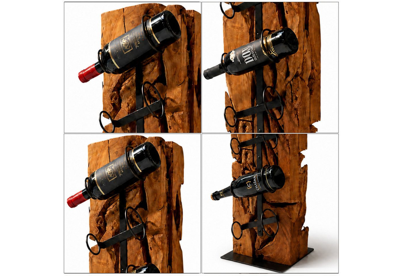 Möbel Bressmer Weinregal XILON Weinständer Teakholz 100 cm massiv für 6 Flaschen, Nachhaltig Bild 5