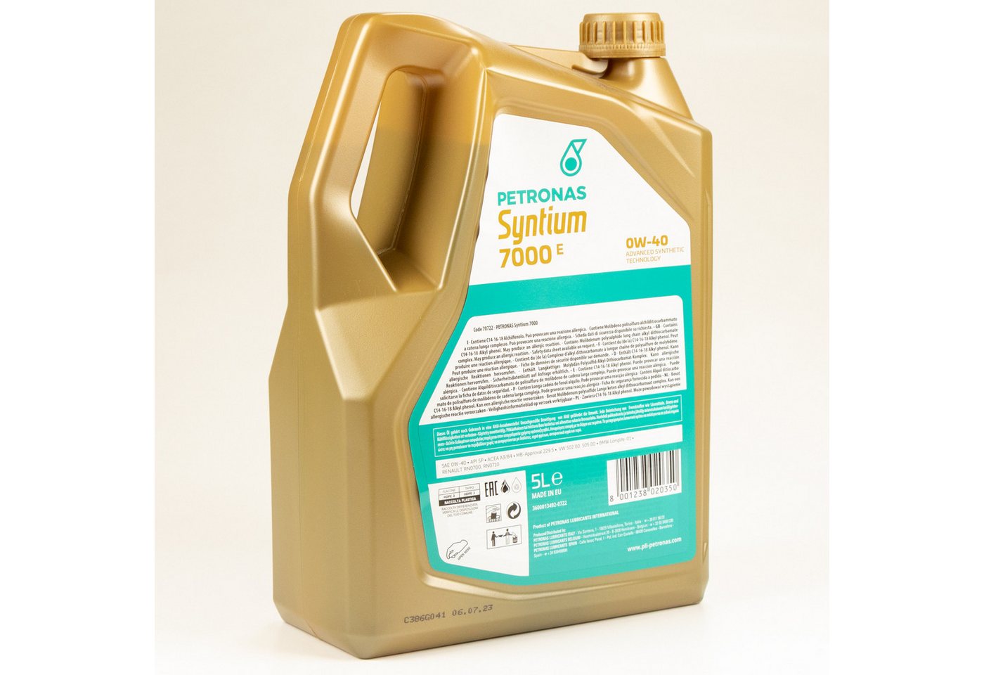 Petronas Motoröl Petronas Syntium 7000 E Motoröl Öl 0W40 5L ACEA A3/B4 70722M12EU