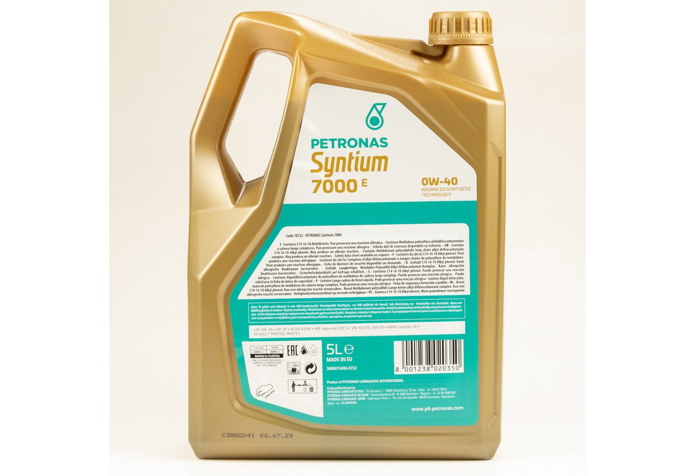 Petronas Motoröl Petronas Syntium 7000 E Motoröl Öl 0W40 5L ACEA A3/B4 70722M12EU Bild 4