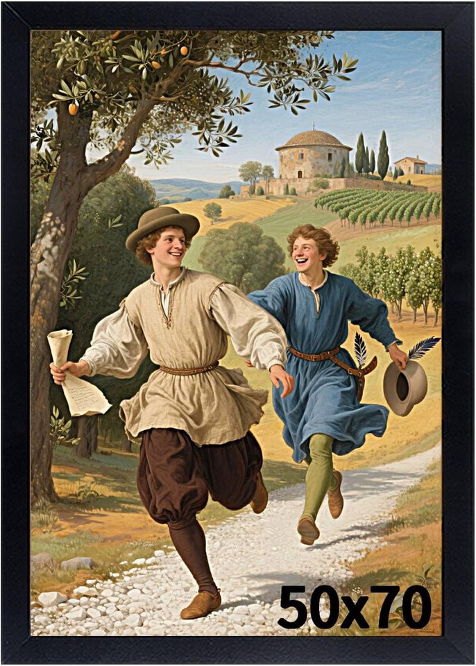 lindahandel Bilderrahmen Bilderrahmen 50x70 Schwarz MDF Acrylglas Hoch-Querformat, für Poster, Fotos, Kunstdrucke & Puzzles 1000-1500 Teile Bild 4