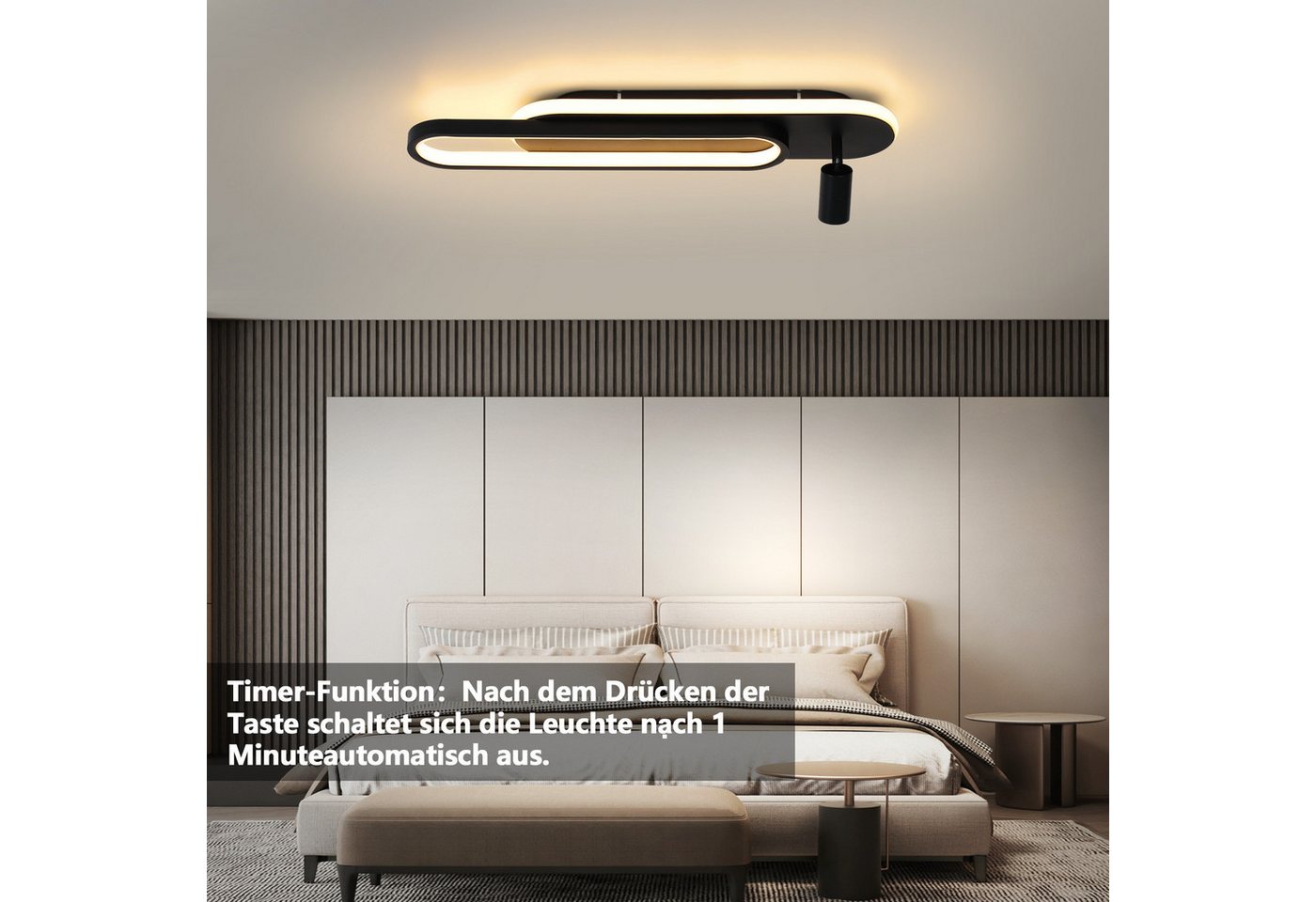 Nettlife LED Deckenleuchte LED Deckenleuchte Dimmbar mit 1 Deckenstrahler 46W, Dimmbar, LED fest integriert, Deckenlampe für Wohnzimmer Schlafzimmer Galerie Bild 5