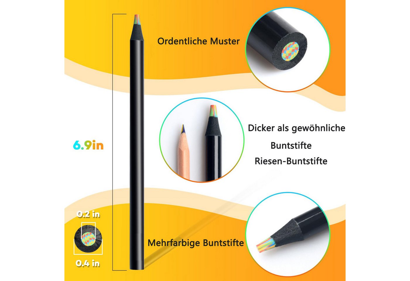 Coonoor Buntstift Buntstift Regenbogenstift, Einschulung Mädchen, Bastelset Kinder, (8-tlg), Buntstifte Stifte Kinder für Zeichnen