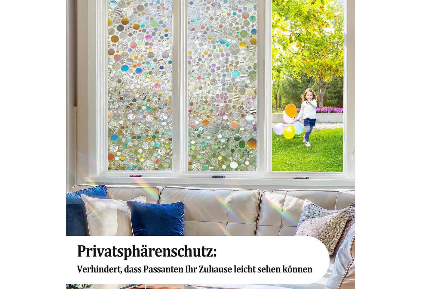 Coonoor Fensterfolie Buntes Glasfensterfolie, Kieselstein Fensterfolie für Privatsphäre, selbstklebende statische Fensterfolie, dekorative Fensteraufkleber Bild 2