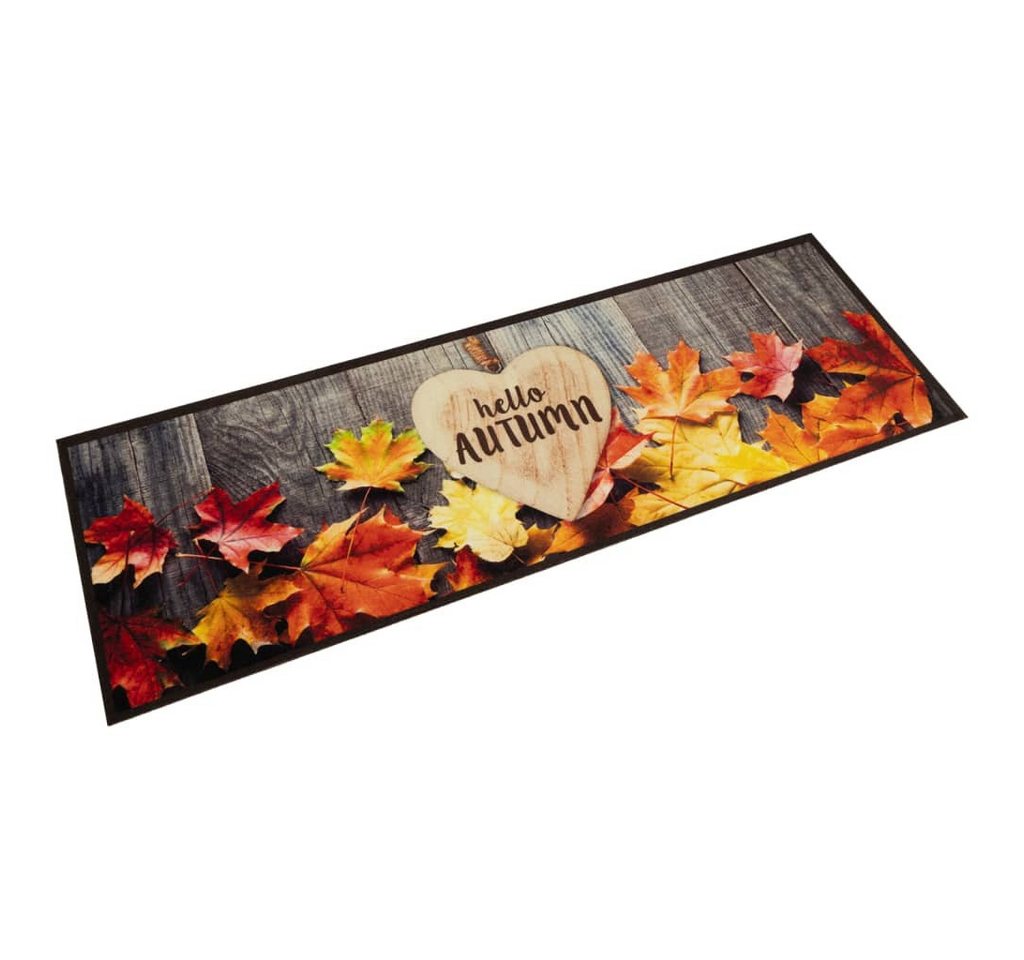 furnicato Teppich Küchenläufer Herbst Druck 150 x 45 cm Samtstoff Latex Rückseite, 45 x 150 cm, Maschinenwaschbare Teppichmatte mit rutschfester Latex-Rückseite